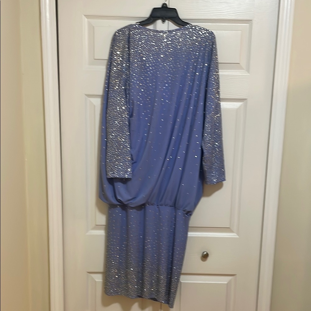 Elegant Blue and Silver Women's Dress